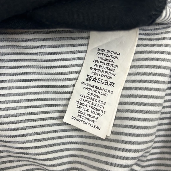 Kate Spade‎ Broome Street Blouse Mixed Media Ruffle Hem Striped Top Size M - Picture 9 of 9